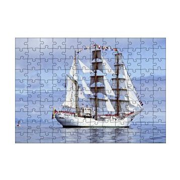 Cakapuzzle Yelkenli Beyaz Gemi 120 Parça Ahşap Puzzle