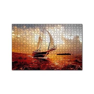 Cakapuzzle Yelkenli Gemi Dalgalı Deniz Bulutlu Gök Görseli 120 Parça Ahşap Puzzle