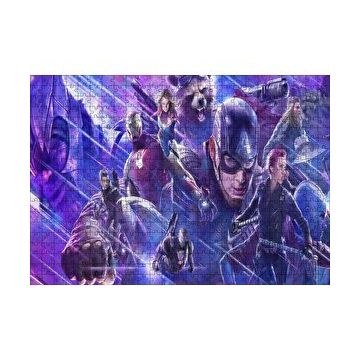 Cakapuzzle Yenilmezler Tüm Kahramanlar Mavi Işıklar Yapboz MDF Puzzle