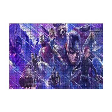 Cakapuzzle Yenilmezler Tüm Kahramanlar Mavi Işıklar Yapboz MDF Puzzle