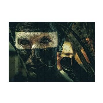 Cakapuzzle Yerel Makyajıyla Bir Genç Yerli 120 Parça Ahşap Puzzle