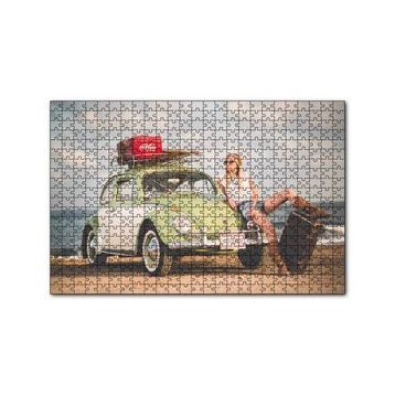 Cakapuzzle Yeşil Beyaz Vosvos ve Gezgin Kız 120 Parça Ahşap Puzzle