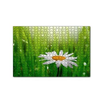 Cakapuzzle Yeşil Çimenler Papatya ve Su Damlaları 120 Parça Ahşap Puzzle
