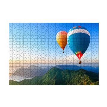 Cakapuzzle Yeşil Dağlar ve Sıcak Hava Balonları 120 Parça Ahşap Puzzle