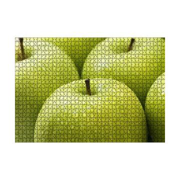 Cakapuzzle Yeşil Elmalar ve Su Damlaları Yakın Çekim 120 Parça Ahşap Puzzle