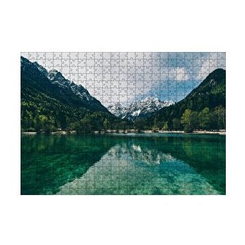 Cakapuzzle Yeşil Göl Orman ve Karlı Dağlar 120 Parça Ahşap Puzzle