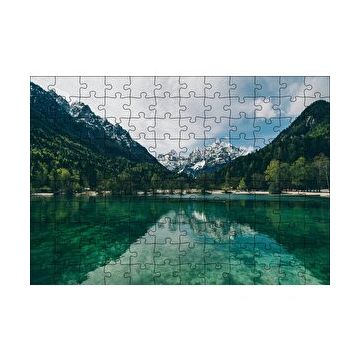 Cakapuzzle Yeşil Göl Orman ve Karlı Dağlar 120 Parça Ahşap Puzzle