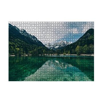 Cakapuzzle Yeşil Göl Orman ve Karlı Dağlar 120 Parça Ahşap Puzzle
