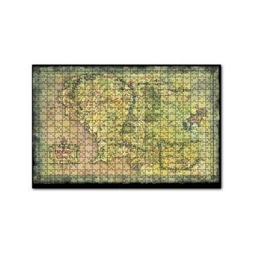 Cakapuzzle Yeşil Renk Mordur Orta Düya Haritası Görseli 120 Parça Ahşap Puzzle