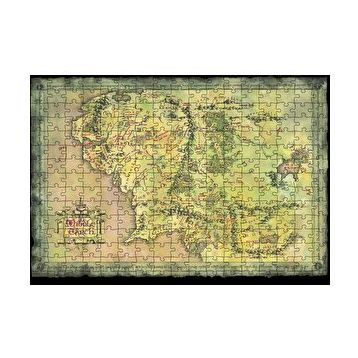 Cakapuzzle Yeşil Renk Mordur Orta Düya Haritası Görseli 120 Parça Ahşap Puzzle
