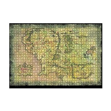 Cakapuzzle Yeşil Renk Mordur Orta Düya Haritası Görseli 120 Parça Ahşap Puzzle