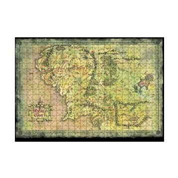 Cakapuzzle Yeşil Renk Mordur Orta Düya Haritası Görseli 120 Parça Ahşap Puzzle