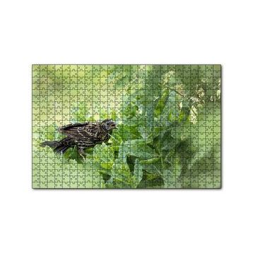 Cakapuzzle Yeşillikler İçinde Sığırcık Kuşu Görseli 120 Parça Ahşap Puzzle