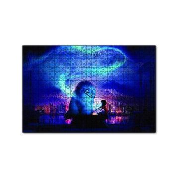 Cakapuzzle Yeti ve Küçük Kız Mavi Gecede 120 Parça Ahşap Puzzle