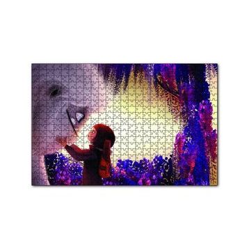 Cakapuzzle Yeti ve Küçük Kız Yakın Plan 120 Parça Ahşap Puzzle