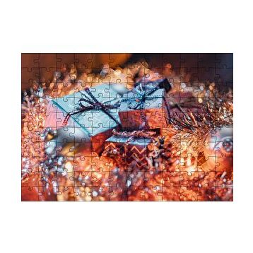 Cakapuzzle Yılbaşı Hediye Paketleri ve Süsleri 120 Parça Ahşap Puzzle