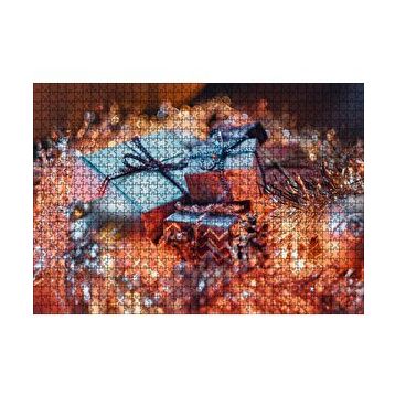 Cakapuzzle Yılbaşı Hediye Paketleri ve Süsleri 120 Parça Ahşap Puzzle