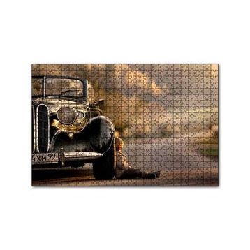 Cakapuzzle Yolda Antika Araba Ve Çocuk Görseli 120 Parça Ahşap Puzzle