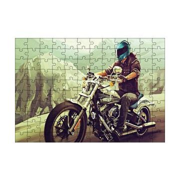 Cakapuzzle Yolda Motorcu 120 Parça Ahşap Puzzle