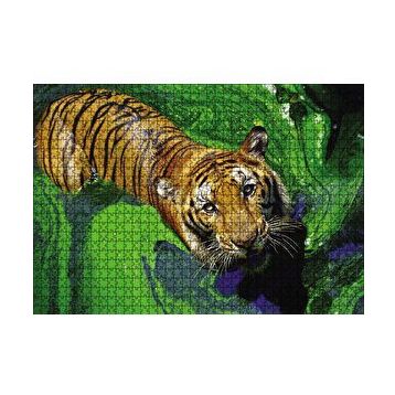 Cakapuzzle Yosunlu Suda Kaplan 120 Parça Ahşap Puzzle
