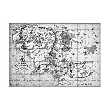 Cakapuzzle Yüzüklerin Efendisi Harita Beyaz 120 Parça Ahşap Puzzle