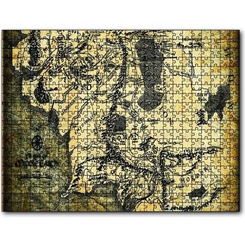 Cakapuzzle Yüzüklerin Efendisi Harita Mdf 120 Parça Puzzle