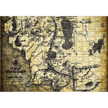 Cakapuzzle Yüzüklerin Efendisi Harita Mdf 255 Parça Puzzle