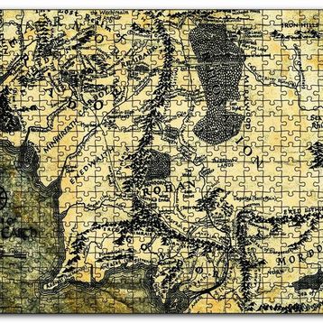 Cakapuzzle Yüzüklerin Efendisi Harita Mdf 255 Parça Puzzle