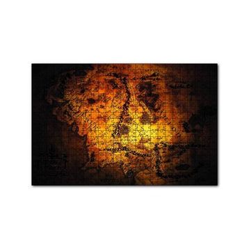 Cakapuzzle Yüzüklerin Efendisi Orta Dünya Rohan Haritası 120 Parça Ahşap Puzzle