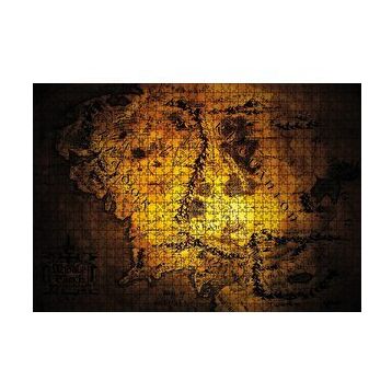 Cakapuzzle Yüzüklerin Efendisi Orta Dünya Rohan Haritası 120 Parça Ahşap Puzzle