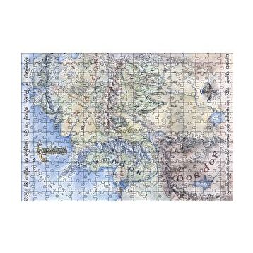 Cakapuzzle Yüzüklerin Efendisi Ortadünya Haritası 120 Parça Ahşap Puzzle