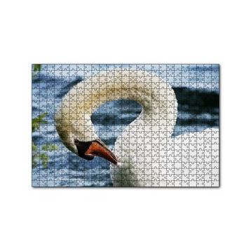 Cakapuzzle Zarif Beyaz Kuğu Yakın Plan 120 Parça Ahşap Puzzle