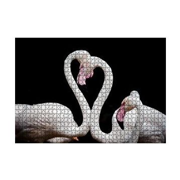 Cakapuzzle Zarif Boyunlarıyla Beyaz Flamingolar 120 Parça Ahşap Puzzle