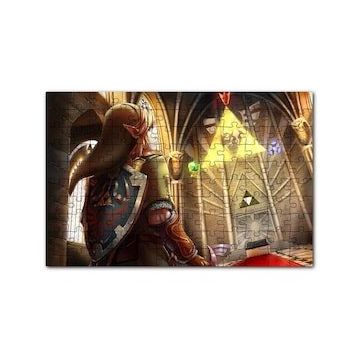 Cakapuzzle Zelda Ocarina Triforce Efsanesi Görseli 120 Parça Ahşap Puzzle