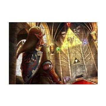 Cakapuzzle Zelda Ocarina Triforce Efsanesi Görseli 120 Parça Ahşap Puzzle
