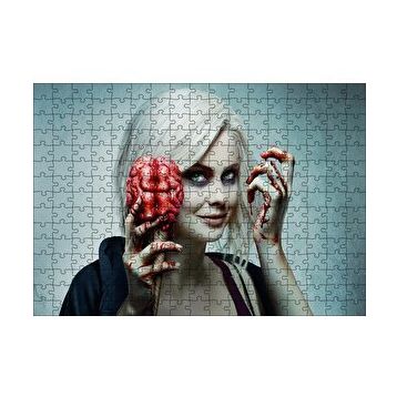 Cakapuzzle Zombi Kadın Beyin Dondurması Görseli 120 Parça Ahşap Puzzle