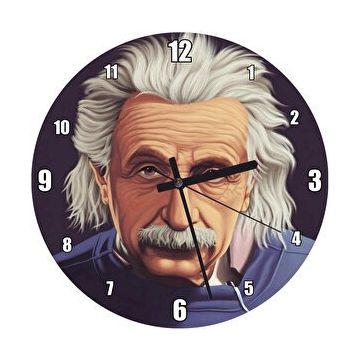 Cakasaat Albert Einstein Mavi Kazak Duvar Saati