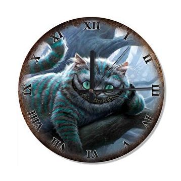 Cakasaat Alice Harikalar Diyarında Kedi Dekoratif Duvar Saati