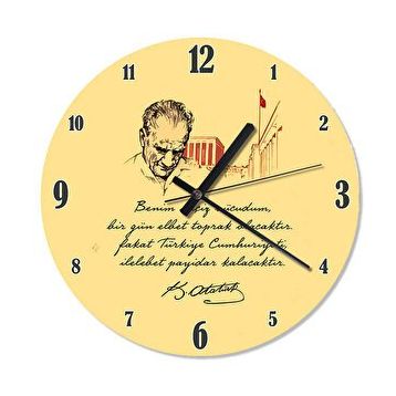 Cakasaat Atatürk Anıt Kabir İlelebet Payidar Atatürk İmzası Duvar Saati