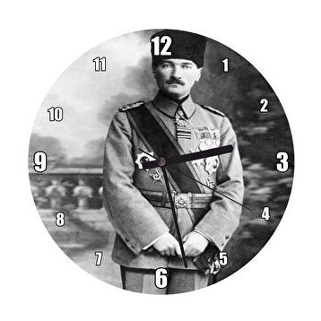 Cakasaat Atatürk Kalpaklı Madalyalı Ayakta Duvar Saati