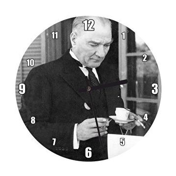 Cakasaat Atatürk Smokinli Kahve Sigara Duvar Saati