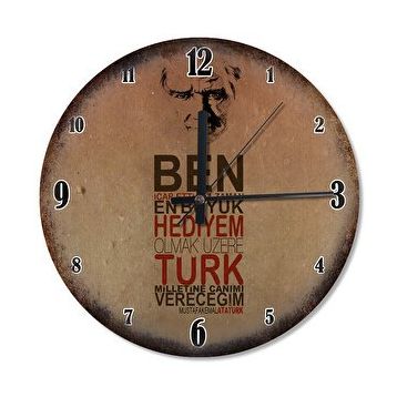 Cakasaat Atatürk Sözü Ve Resmi Dekoratif Duvar Saati