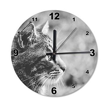 Cakasaat Avcı Kedi Ahşap Duvar Saati