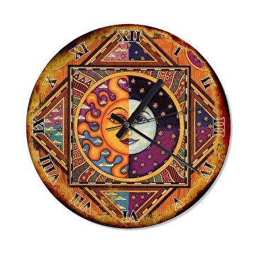 Cakasaat Ay Ve Güneş Tarot Akarlı Duvar Saati