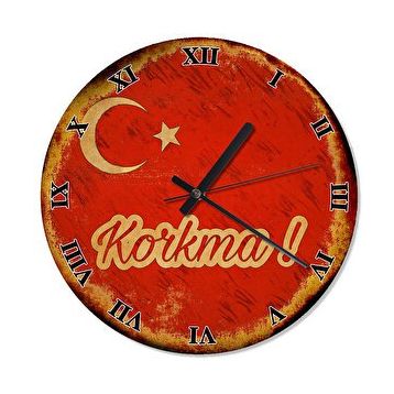 Cakasaat Bayrak Ve Korkma ! Baskılı Duvar Saati