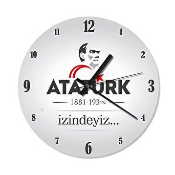 Cakasaat Beyaz Zemin Atatürk 1881 - 1938 İzindeyiz Duvar Saati