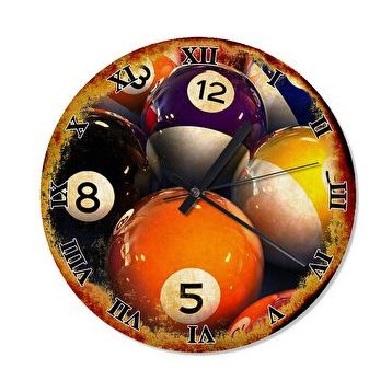 Cakasaat Bilardo Topları Tasarım Duvar Saati