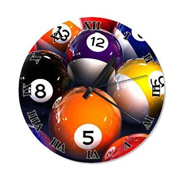Cakasaat Bilardo Topları Temalı Duvar Saati
