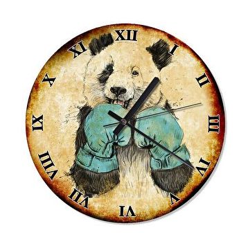 Cakasaat Boksör Panda Retro Duvar Saati