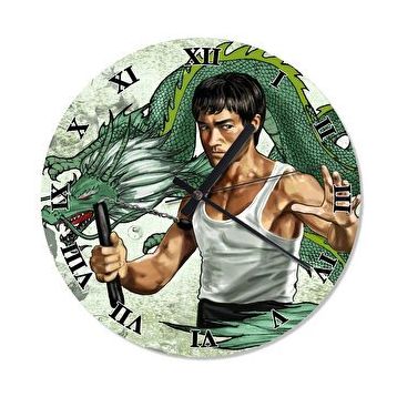 Cakasaat Bruce Lee Rma Rakkamlı Duvar Saati